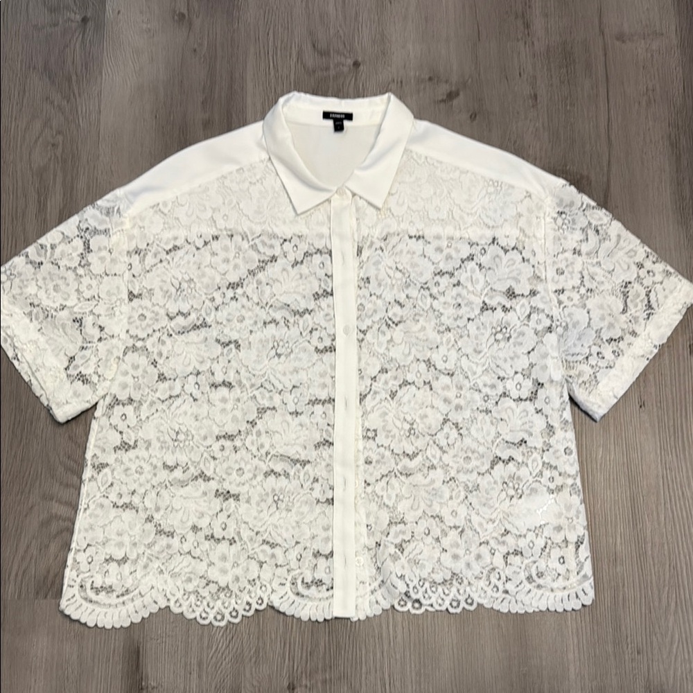 White Lace Women's Top from express size L